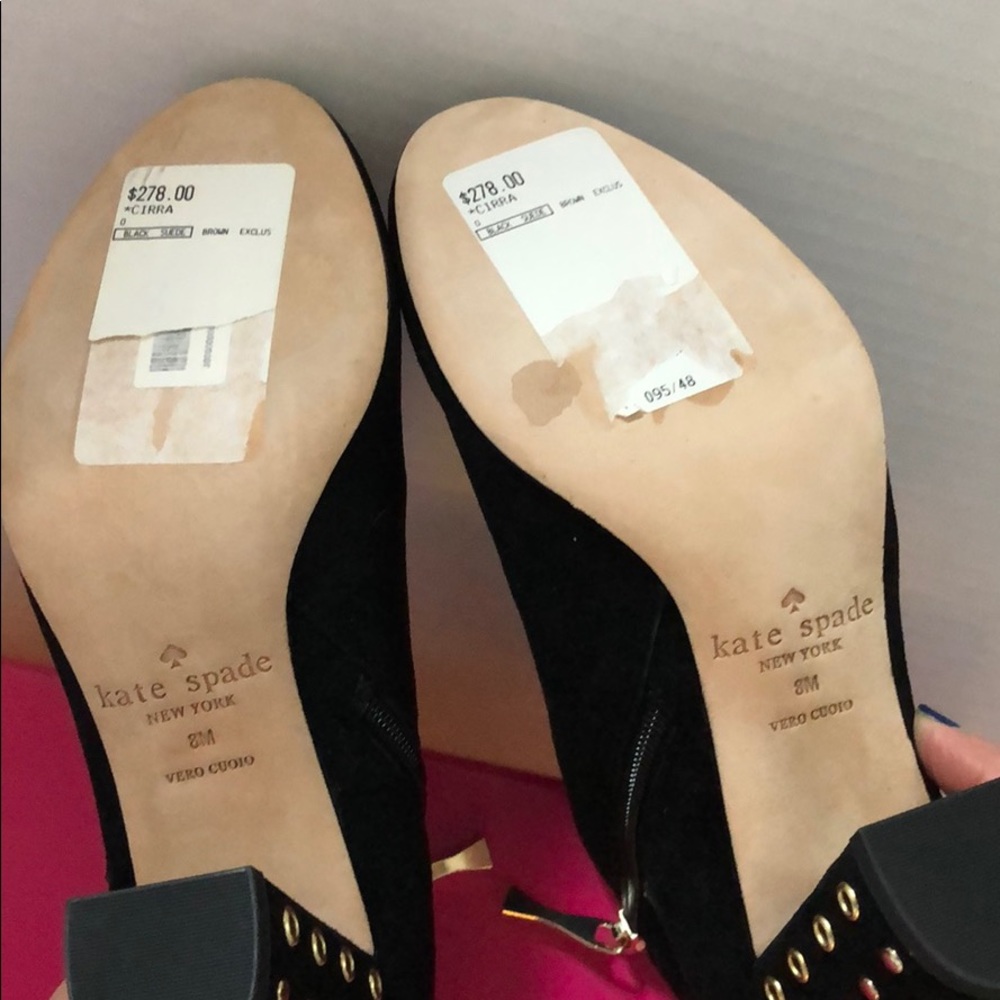 NWT Kate Spade Black Suede Cirra Boots, Size 8 - Picture 8 of 8